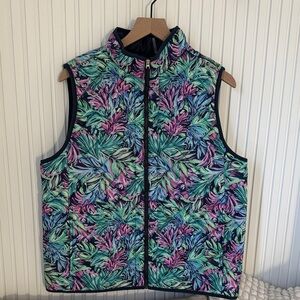 Colorful Quilted Colorful Leaf Pattern Vest
